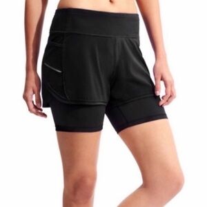 Athleta Women’s Ready Set 2-in-1 Running Athletic Shorts 6” in Black Color sz S
